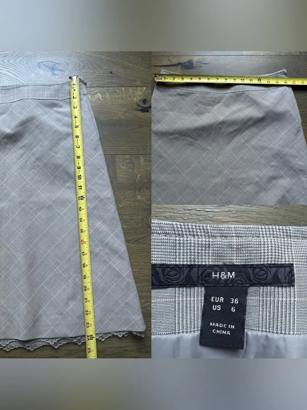 Y2K H&M Suit Fitted Skirt & Blazer In Light Gray Size Blazer 8 / Skirt 6
